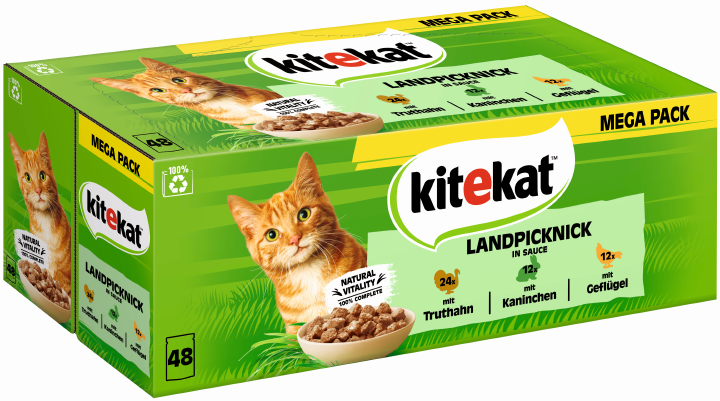 Kitekat Katzen-Nassfutter 3 Varietäten Landpicknick in Sauce
